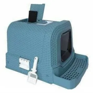 Suez Rattan Cat Litter Box Blue Pets Qatar