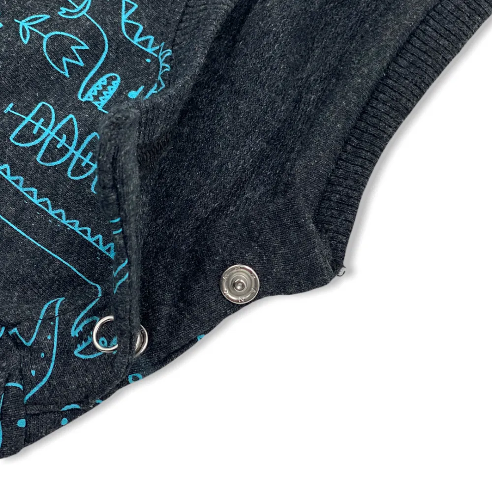 Talking Dog Club Doggy Warmer Dino Sweatshirt for Dogs (Charcoal)