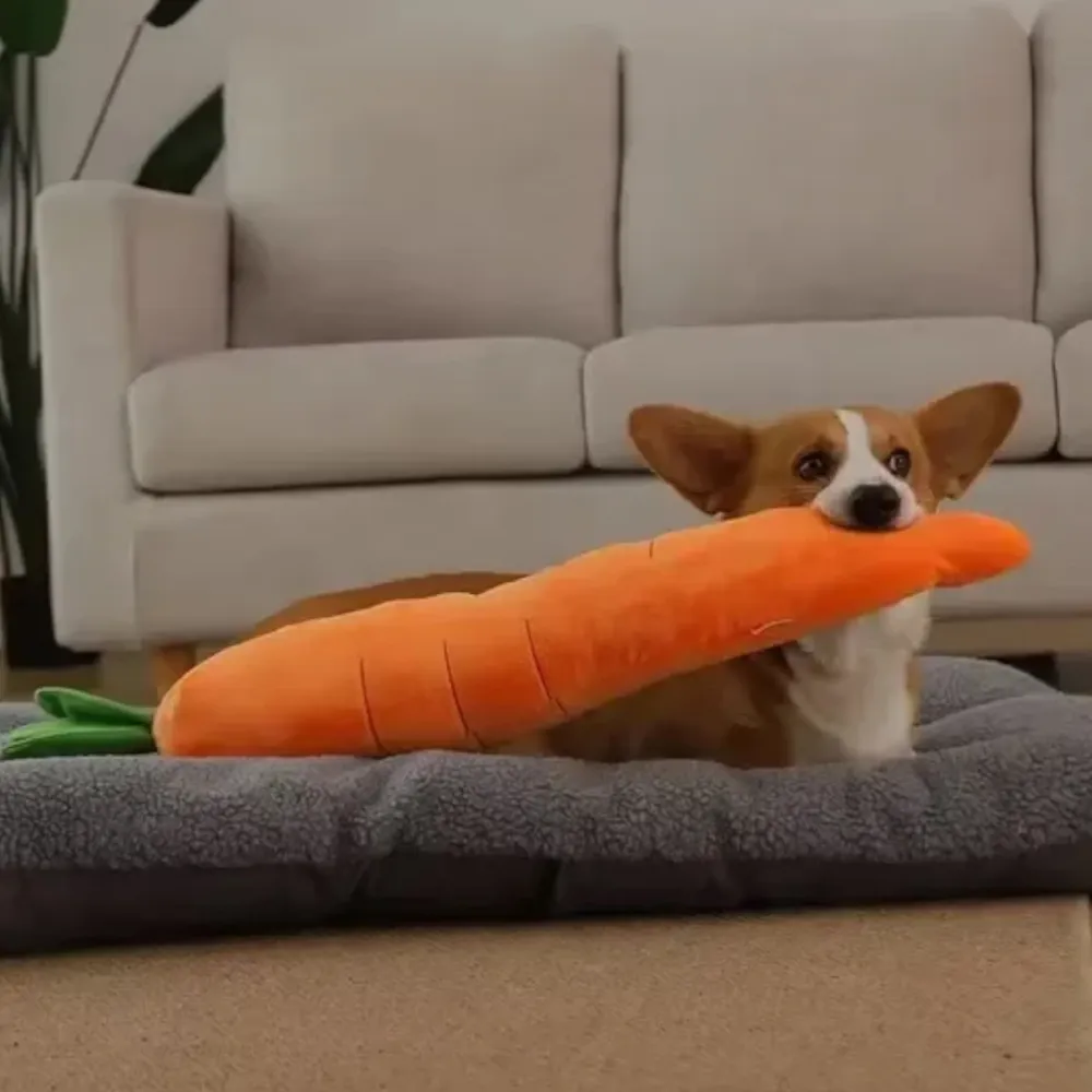 Talking Dog Club Extra Large Carrot Plush Toy for Dogs (Orange)