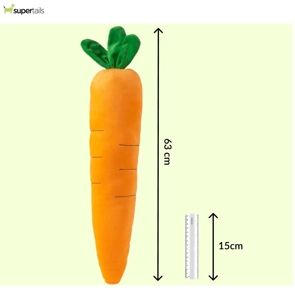 Talking Dog Club Extra Large Carrot Plush Toy for Dogs (Orange)