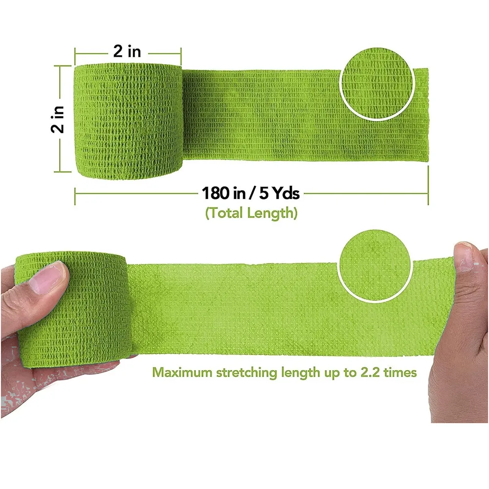 Talking Dog Club Self Adhesive Paws Wraps for Dogs (Neon Green)