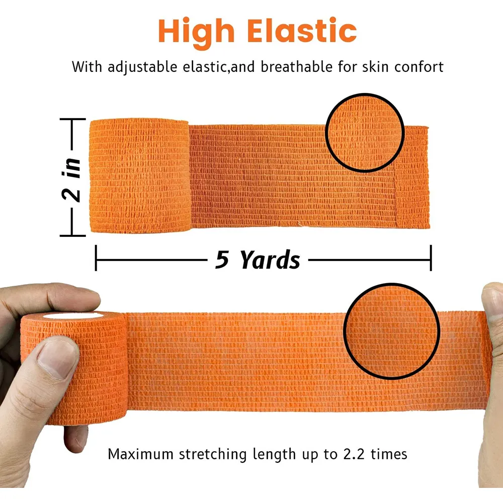 Talking Dog Club Self Adhesive Paws Wraps for Dogs (Orange)