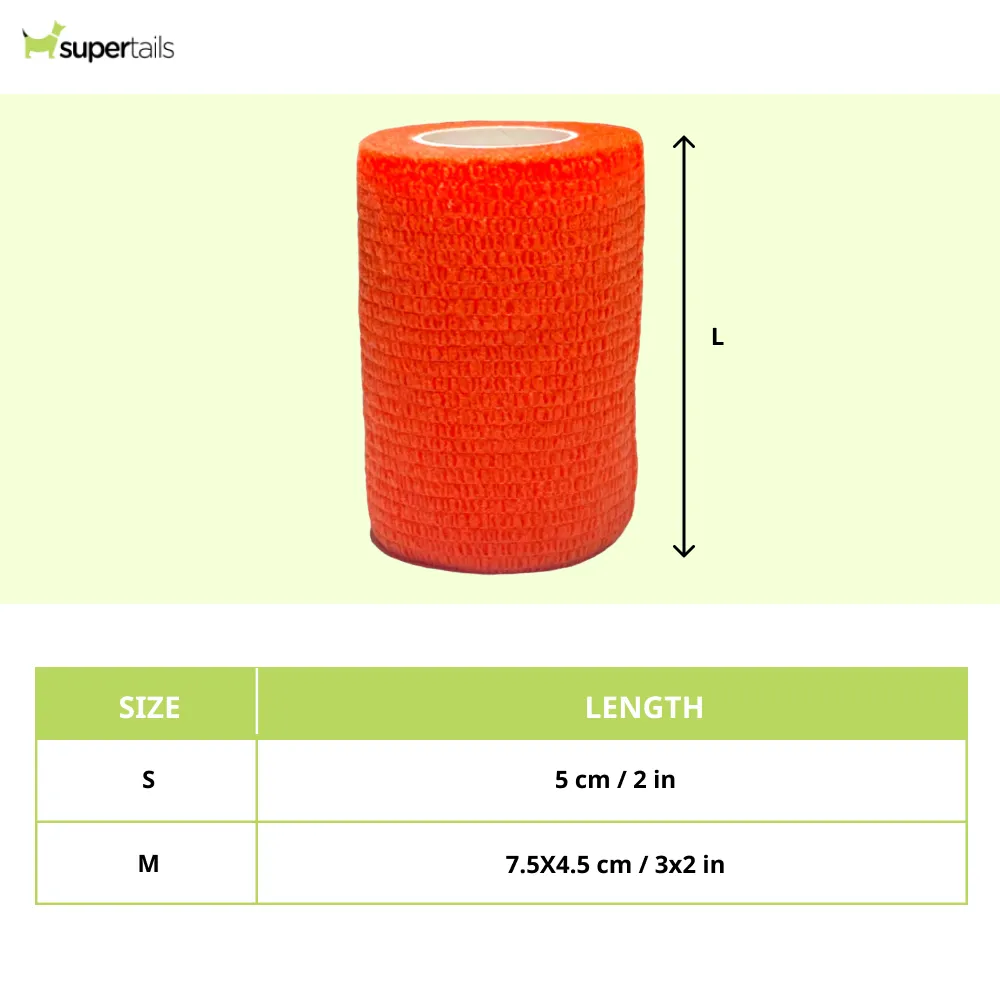 Talking Dog Club Self Adhesive Paws Wraps for Dogs (Orange)