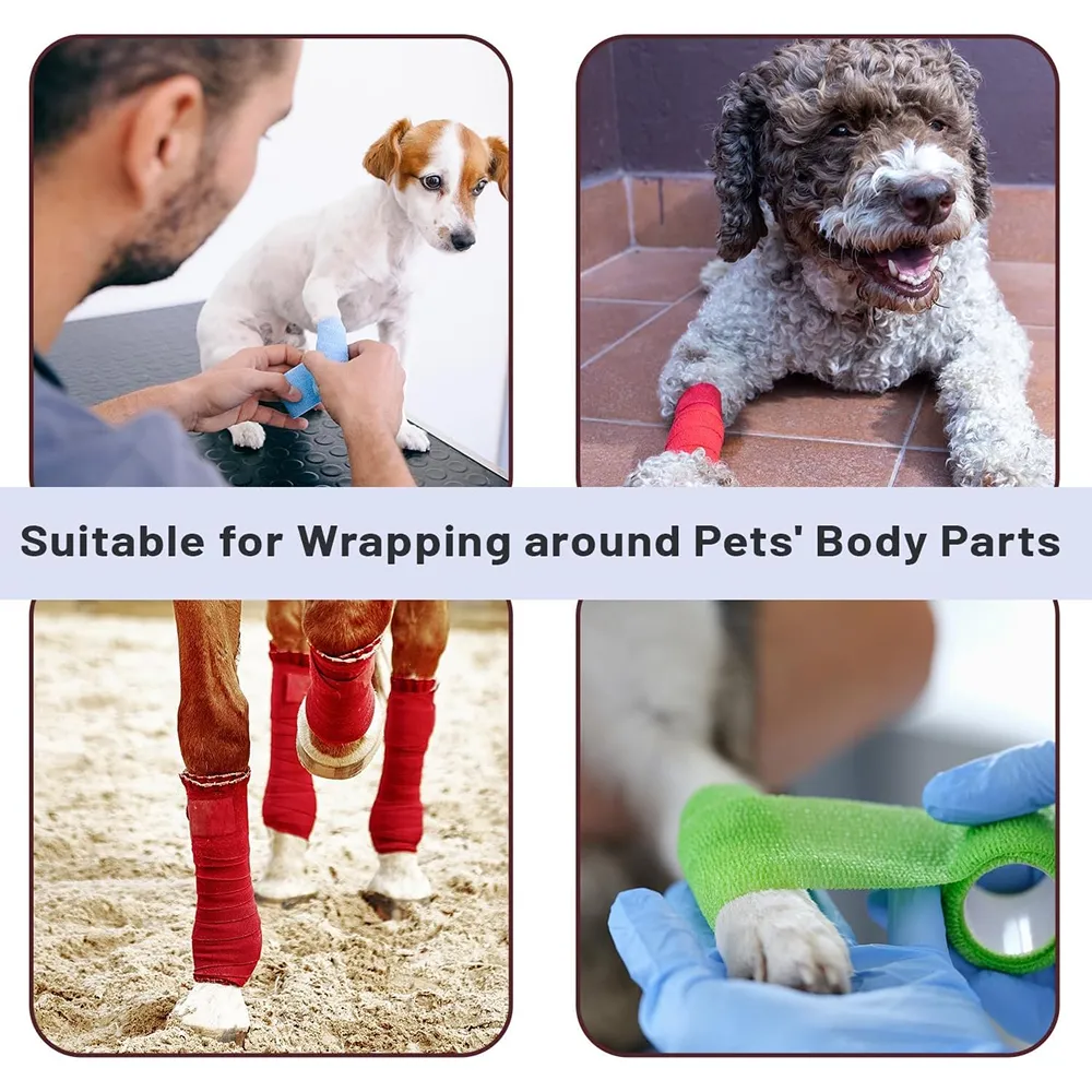 Talking Dog Club Self Adhesive Paws Wraps for Dogs (Red)