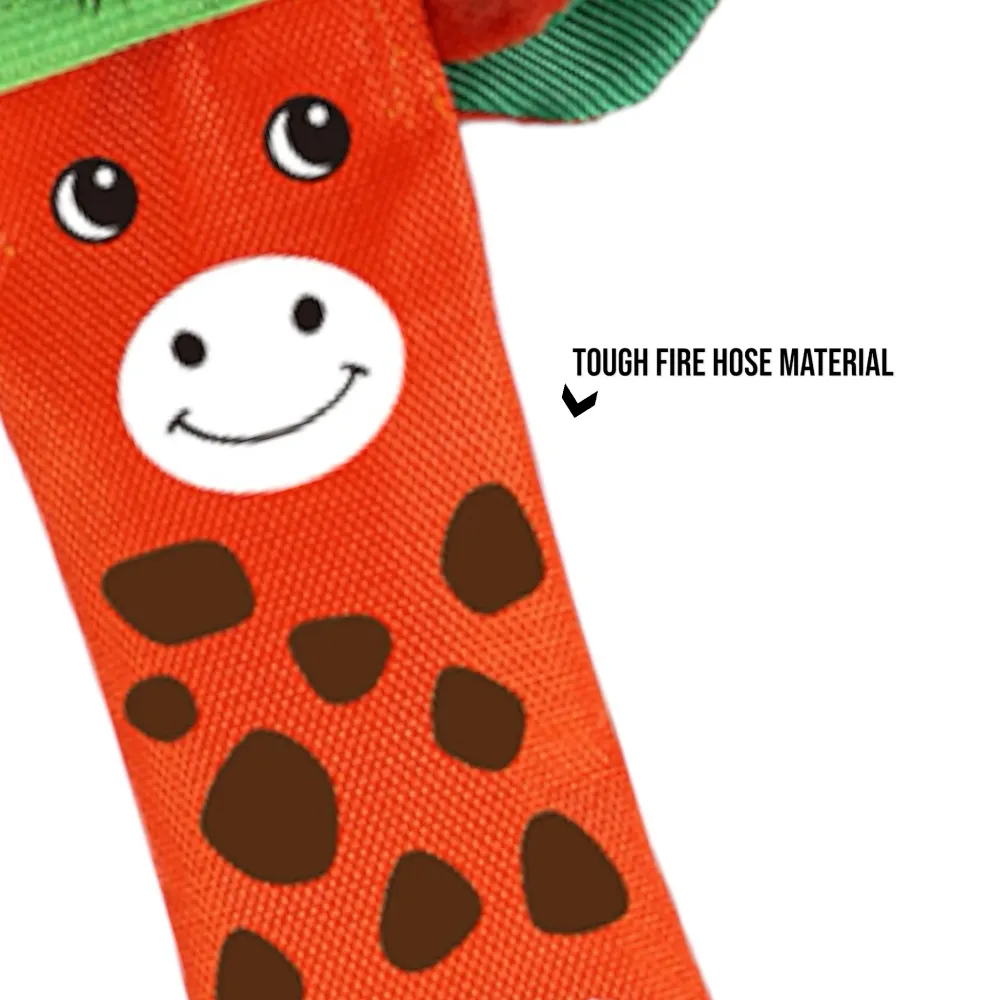 Talking Dog Club Tough Giraffe Squeaky Plush Toy for Dogs (Orange)