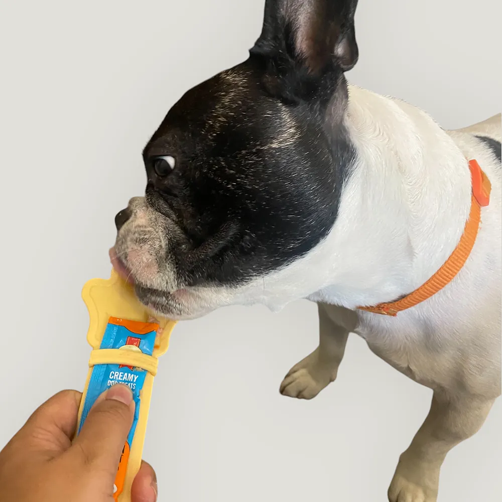 Talking Dog Club Wet Treat Dispenser Feeding Spoon for Dogs and Cats (Pale Yellow)