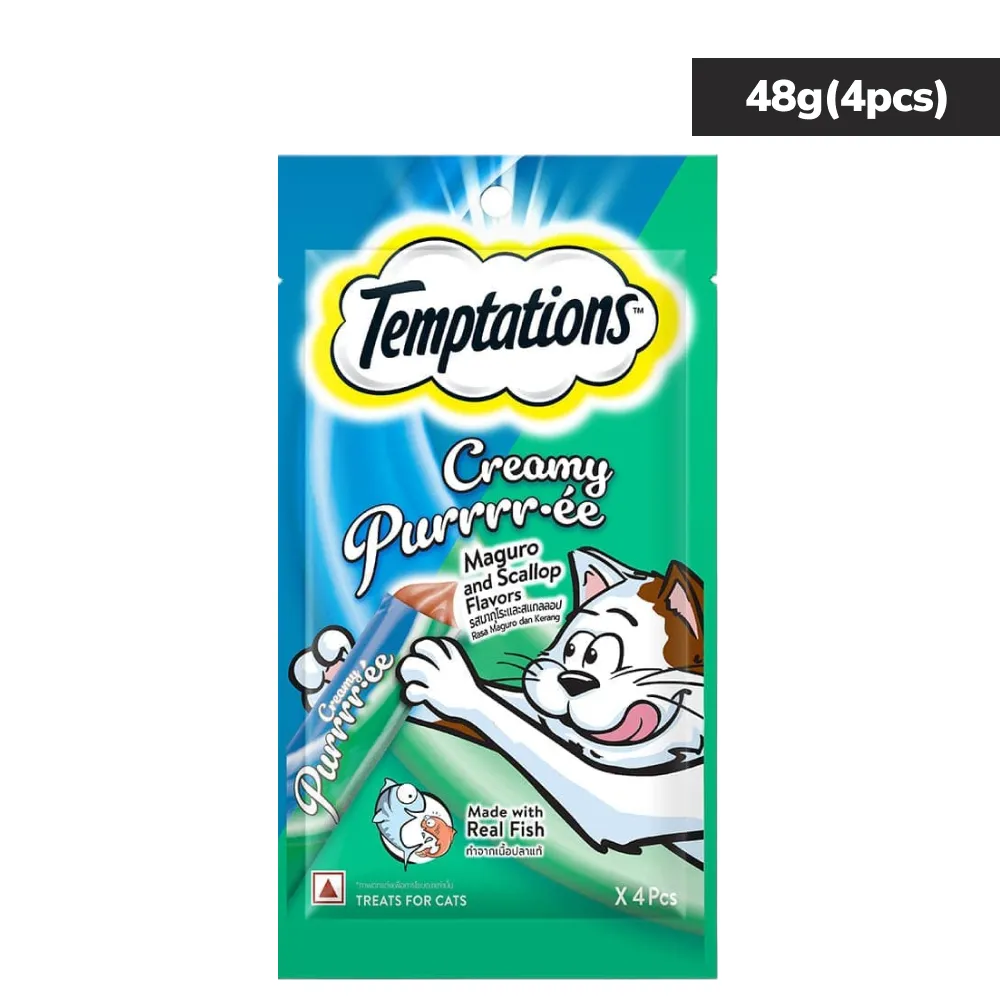 Temptations Creamy Purrrr ee Maguro & Scallop Cat Treats