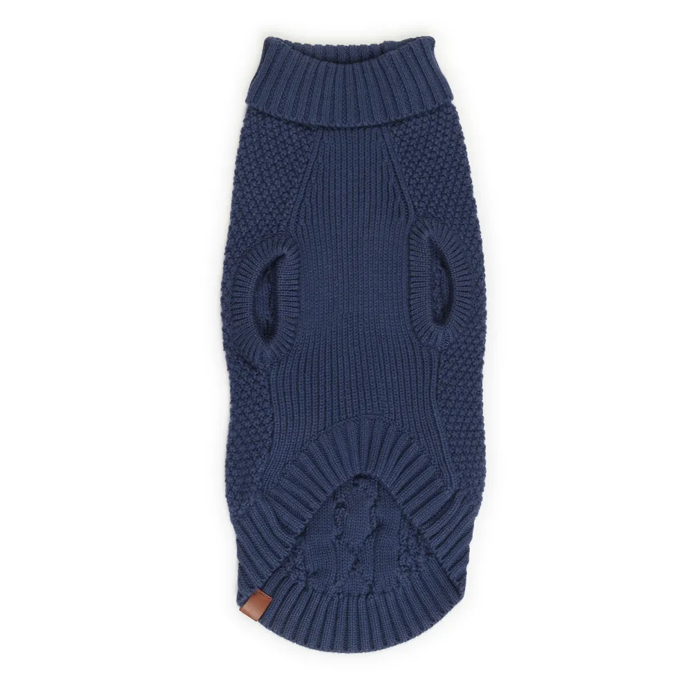 The Happy Lots Chunky Sweaters for Dogs (Dark Blue)