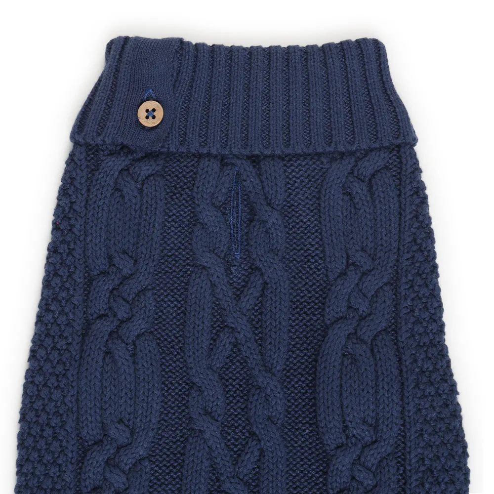 The Happy Lots Chunky Sweaters for Dogs (Dark Blue)