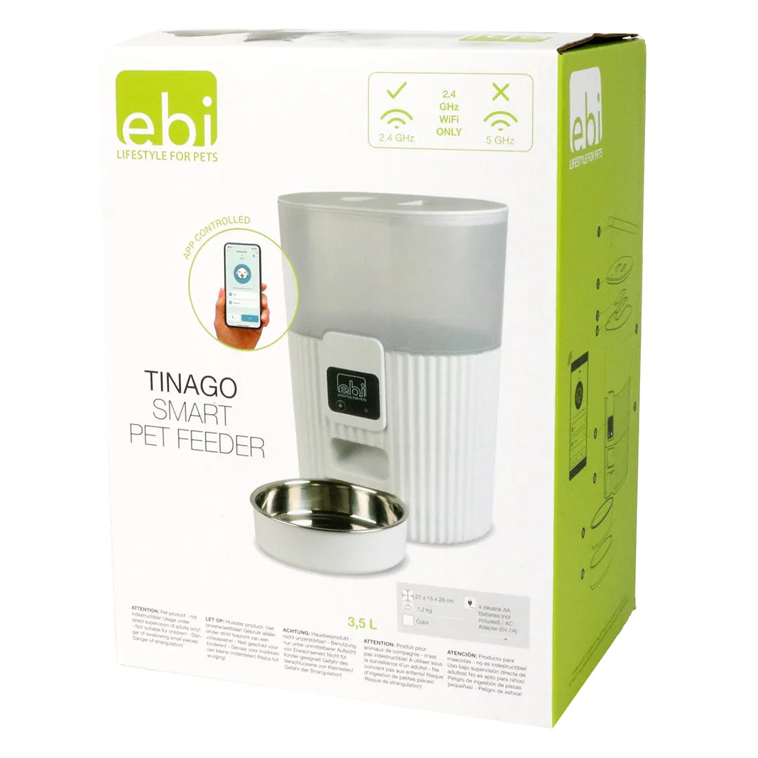 Tinago Smart Feeder 3.5L - 21x15x28cm White Pets Qatar