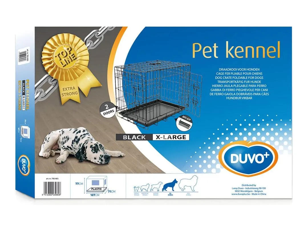 Topline Dog Crate 2 Doors Plastic Tray Pets Qatar