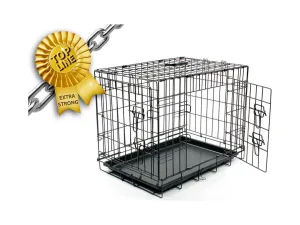 Topline Dog Crate 2 Doors Plastic Tray Pets Qatar