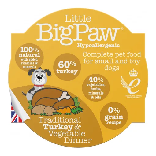 Traditional Turkey & Vegetable Dinner 8x85 Gram /Little BigPaw Pets Qatar
