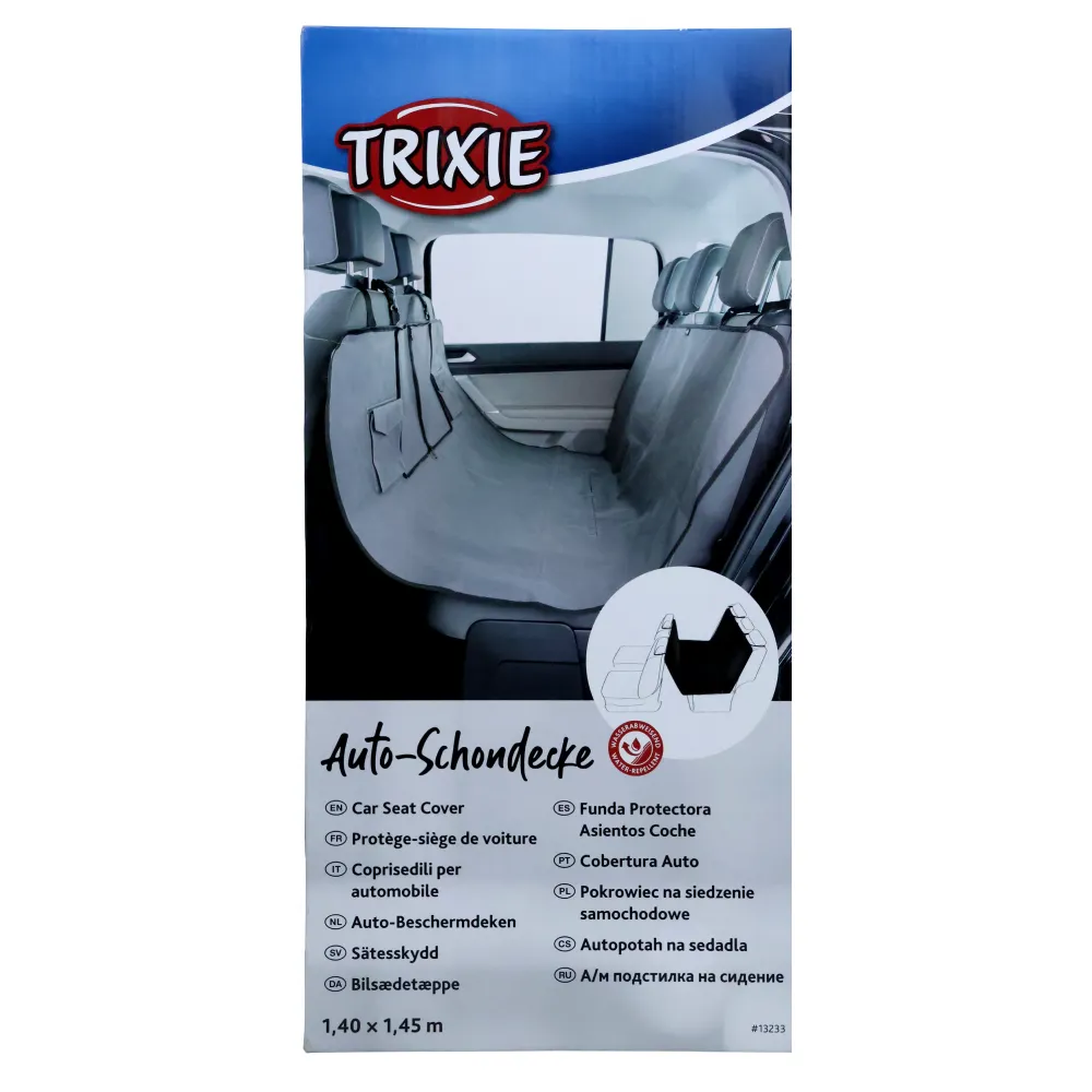 Trixie Car Seat Cover with Two Pockets for Dogs and Cats (Grey)