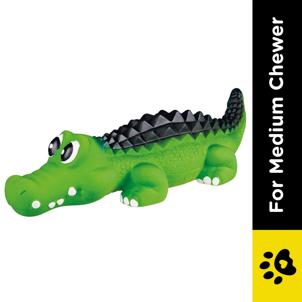 Trixie Crocodile Latex Squeaky Interactive Chew Toy for Dogs (Green)