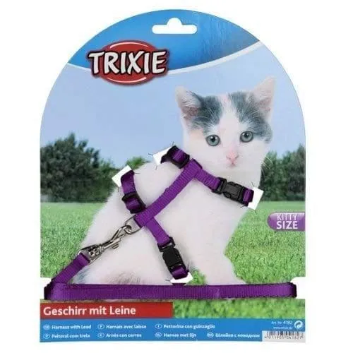 Trixie Harness with Leash for Cats & Kittens (Grey)