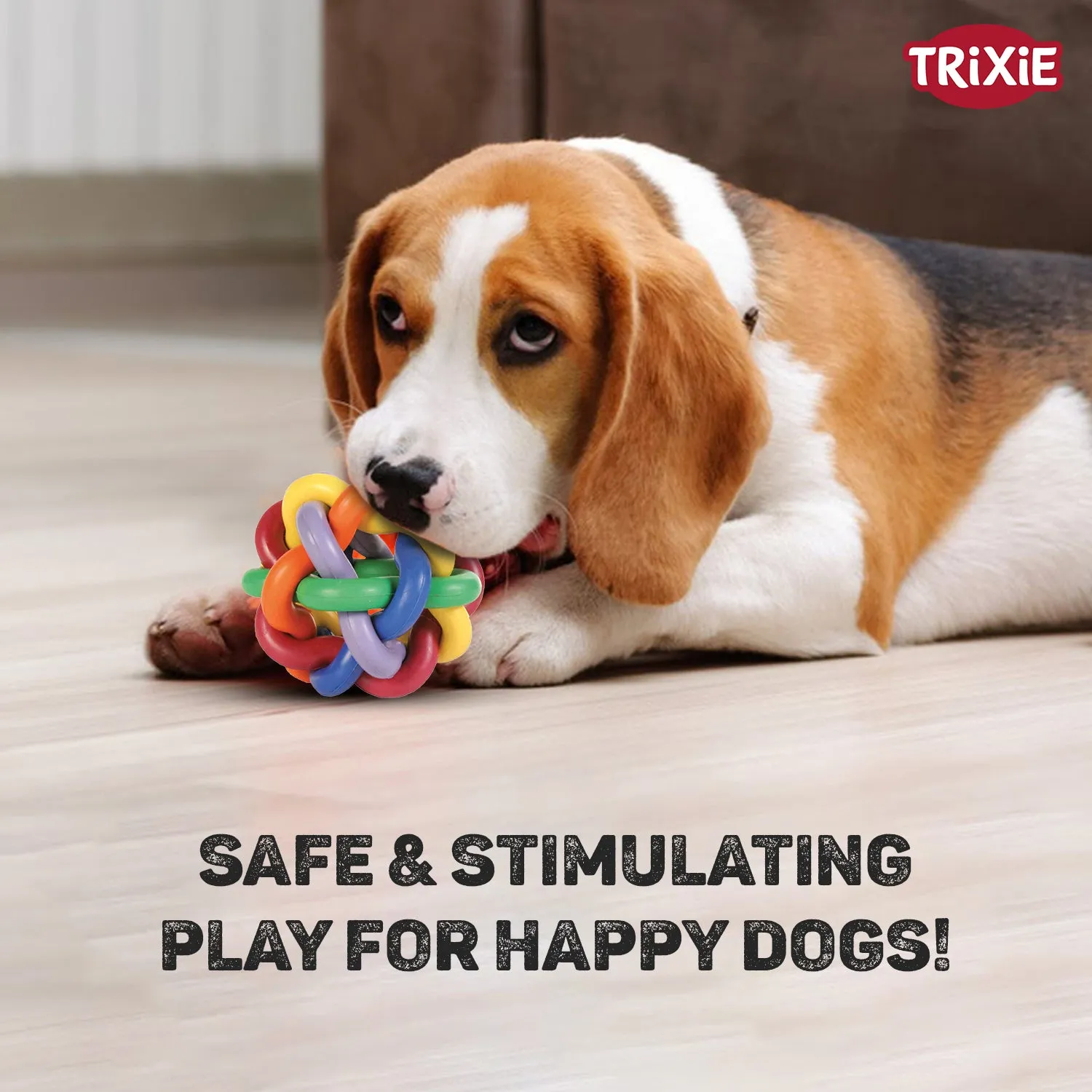 Trixie Natural Rubber Knotted Ball Chew Toy for Dogs