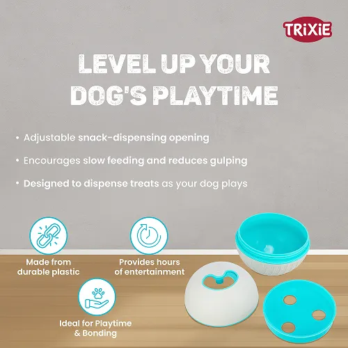 Trixie Plastic Snack Ball Toy for Dogs (Grey)