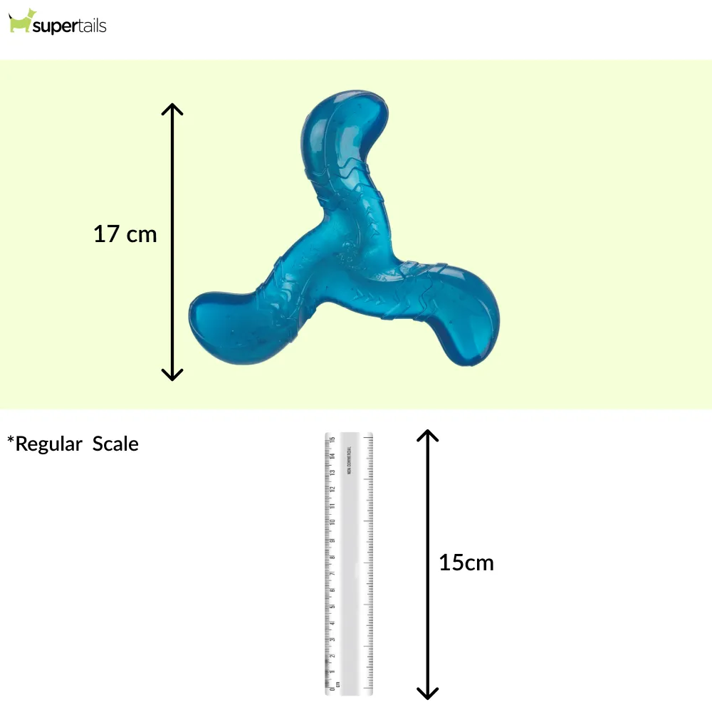 Trixie Triplex Bungee Boomerang Chew Toy for Dogs (Blue)