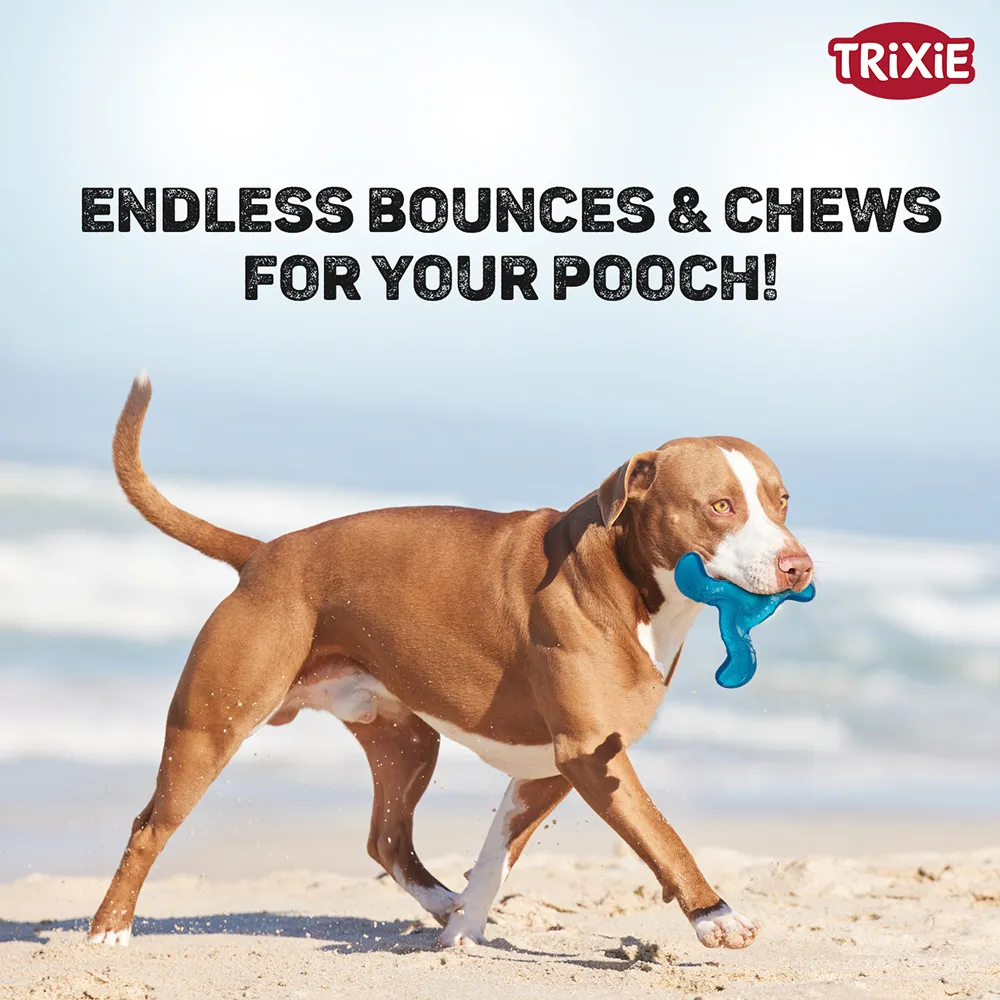 Trixie Triplex Bungee Boomerang Chew Toy for Dogs (Blue)