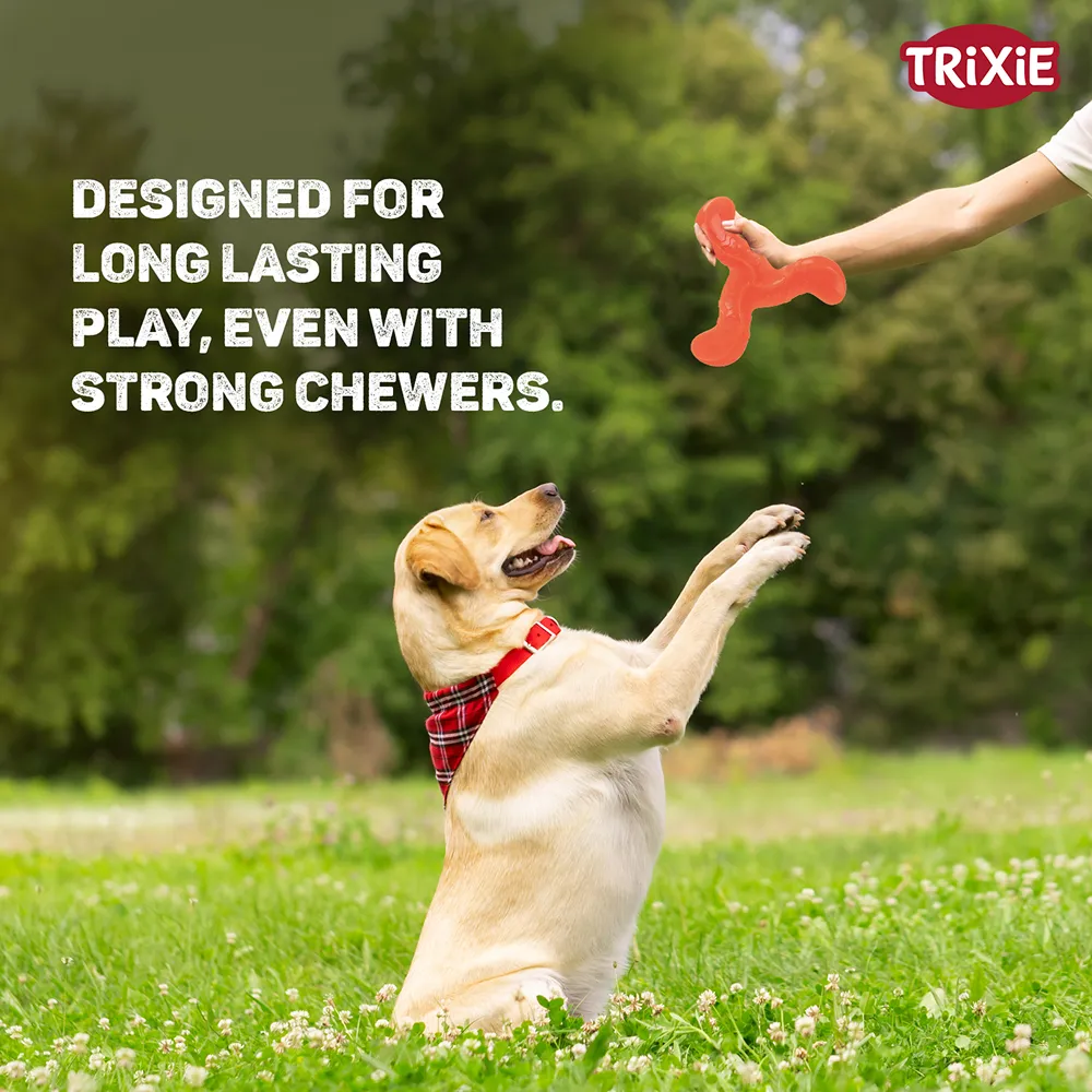 Trixie Triplex Bungee Boomerang Chew Toy for Dogs (Orange)