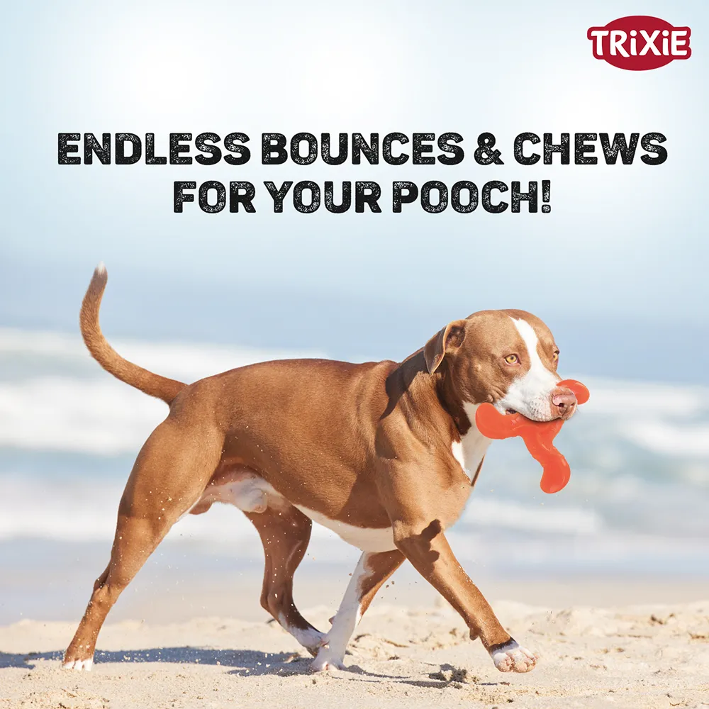 Trixie Triplex Bungee Boomerang Chew Toy for Dogs (Orange)