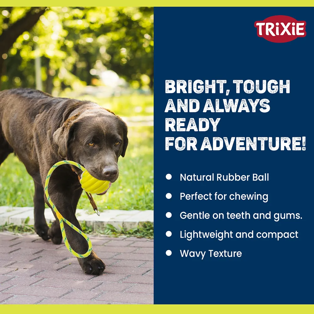 Trixie Wavy Ball on a Rope Toy for Dogs (Orange)