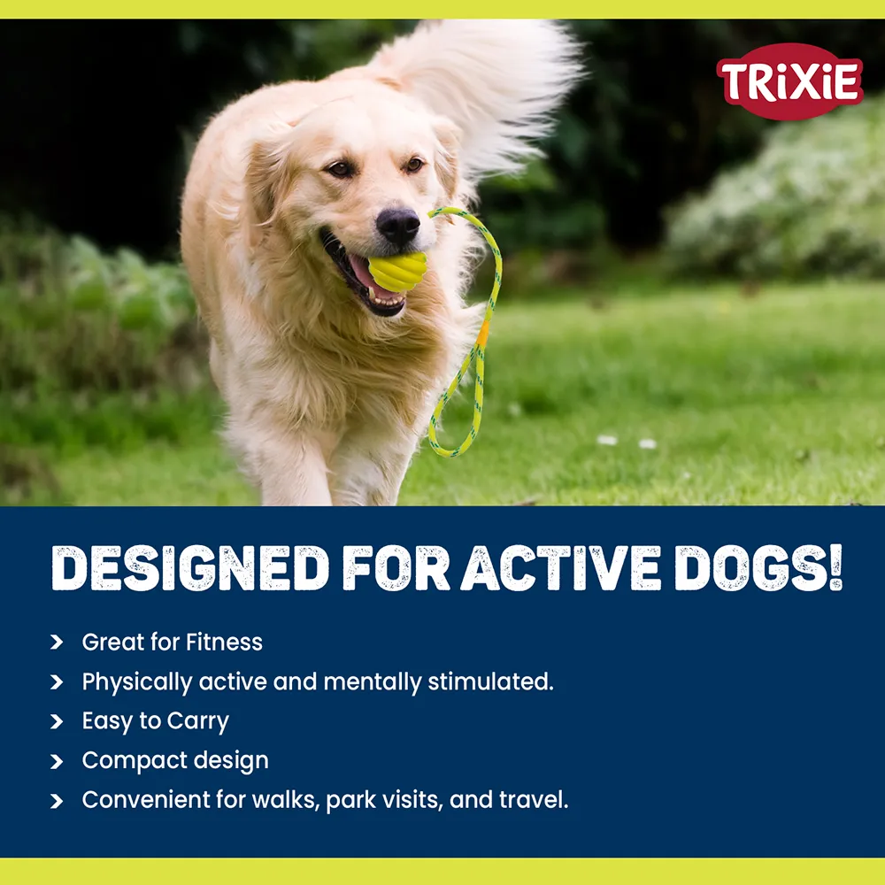 Trixie Wavy Ball on a Rope Toy for Dogs (Orange)