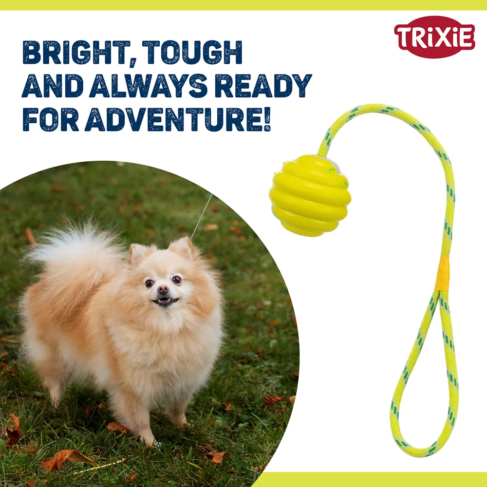 Trixie Wavy Ball on a Rope Toy for Dogs (Orange)