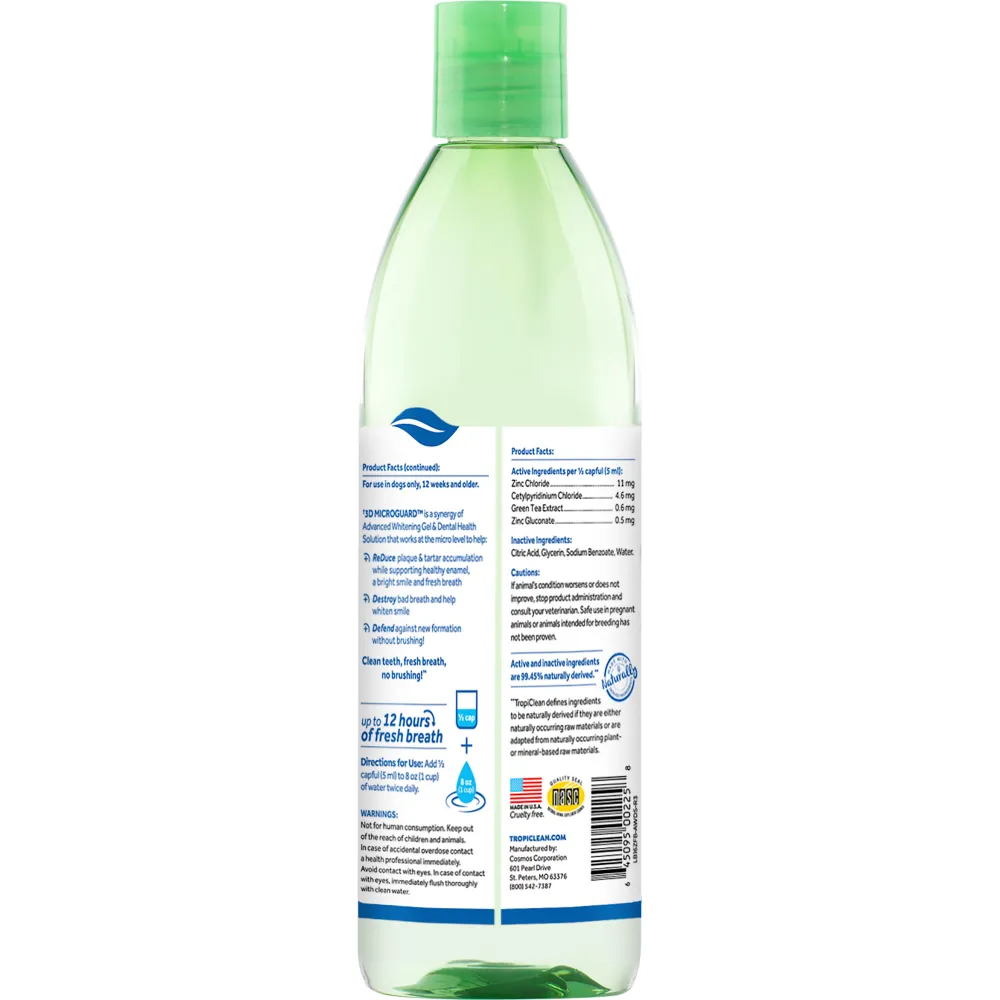 Tropiclean Advanced Whitening Oral Care Water Additive for Dogs