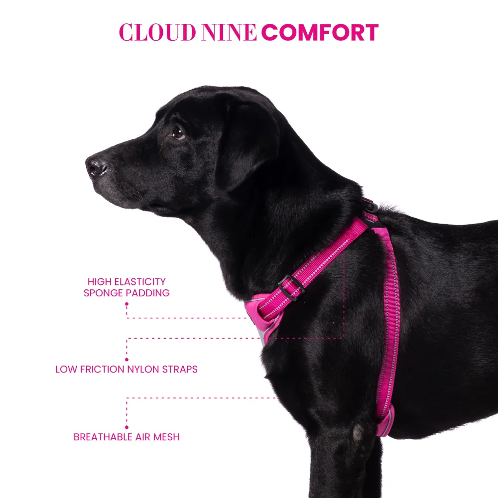 Truelove Step in with Duraflex Buckles & 3M Reflective Harness for Dogs (Fuschia)