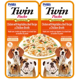 Twin Packs Chicken with Vegetables & Beef Recipe in Chicken Broth 2X35g Pets Qatar