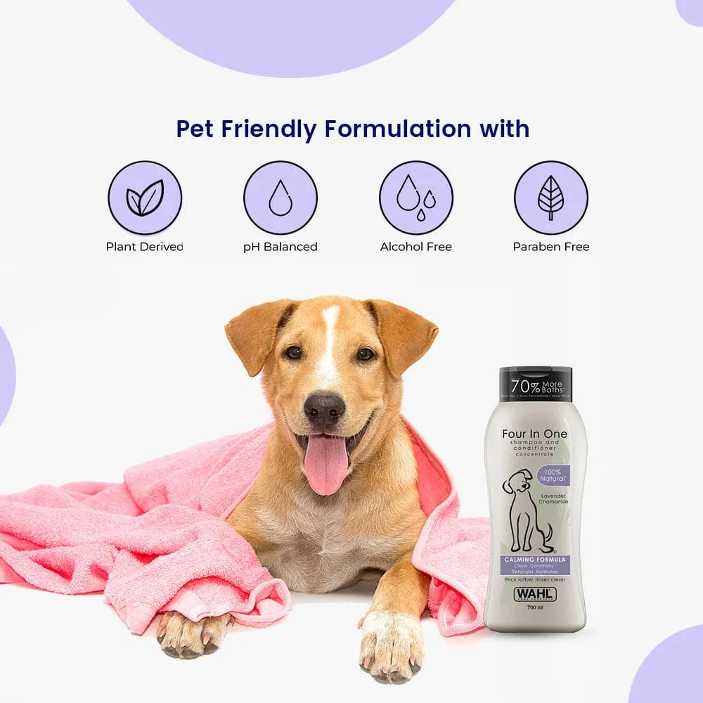 Wahl 4 in 1 Lavender Chamomile Calming Shampoo & Drools Absolute Vitamin Supplement Tablets Dog Combo
