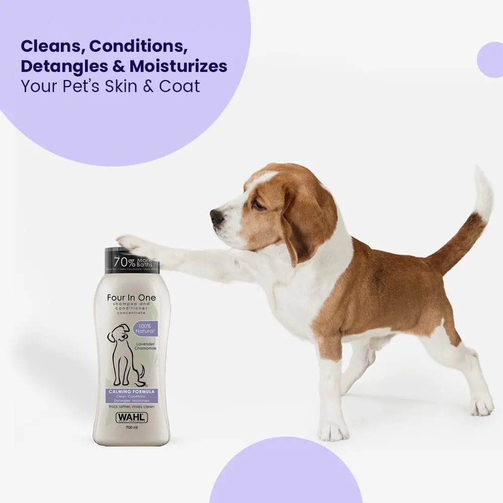 Wahl 4 in 1 Lavender Chamomile Calming Shampoo & Drools Absolute Vitamin Supplement Tablets Dog Combo