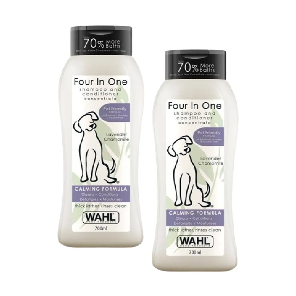 Wahl 4 in 1 Lavender Chamomile Calming Shampoo & Drools Absolute Vitamin Supplement Tablets Dog Combo