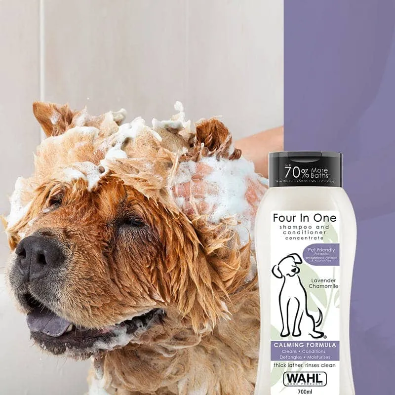 Wahl 4 in 1 Lavender Chamomile Calming Shampoo & Drools Absolute Vitamin Supplement Tablets Dog Combo