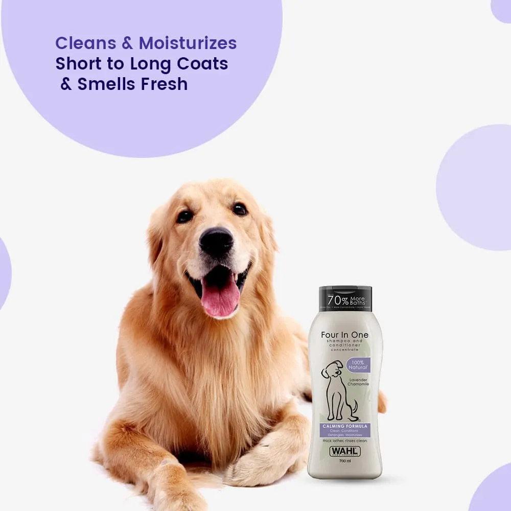 Wahl 4 in 1 Lavender Chamomile Calming Shampoo & Drools Absolute Vitamin Supplement Tablets Dog Combo