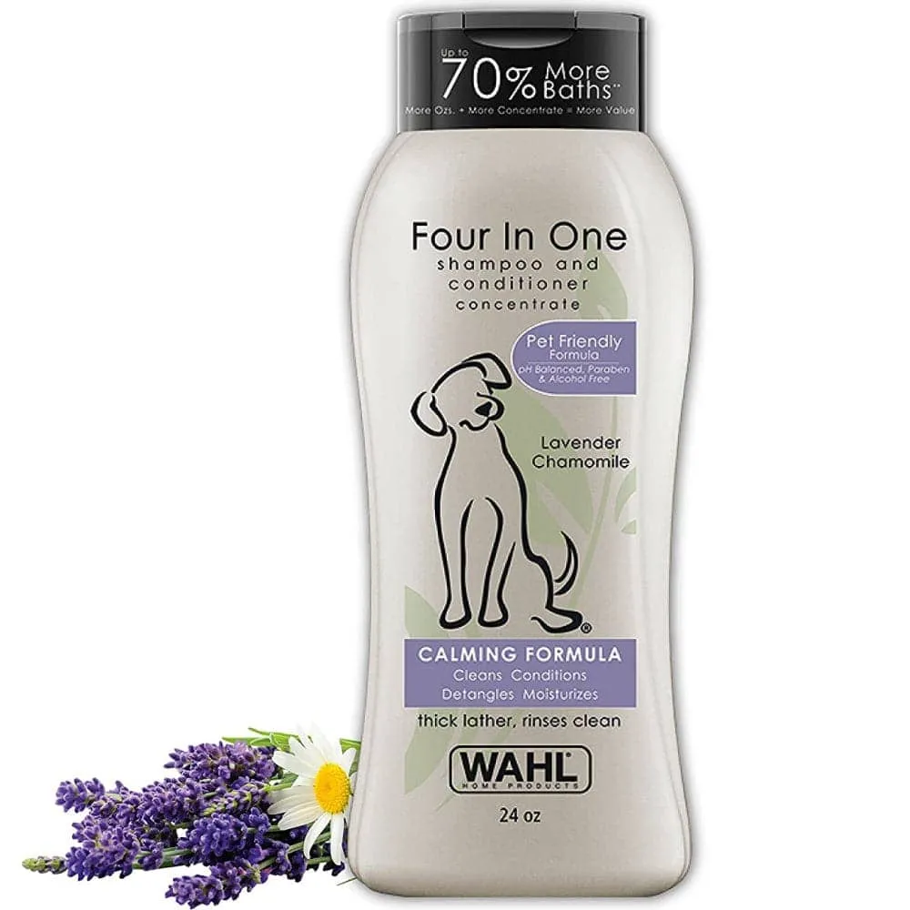 Wahl 4 in 1 Lavender Chamomile Calming Shampoo & Drools Absolute Vitamin Supplement Tablets Dog Combo