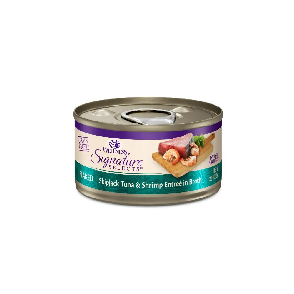 Wellness CORE Signature Selects Flaked Skipjack Tuna with Shrimp Entre Wet Cat Food 79g x 12