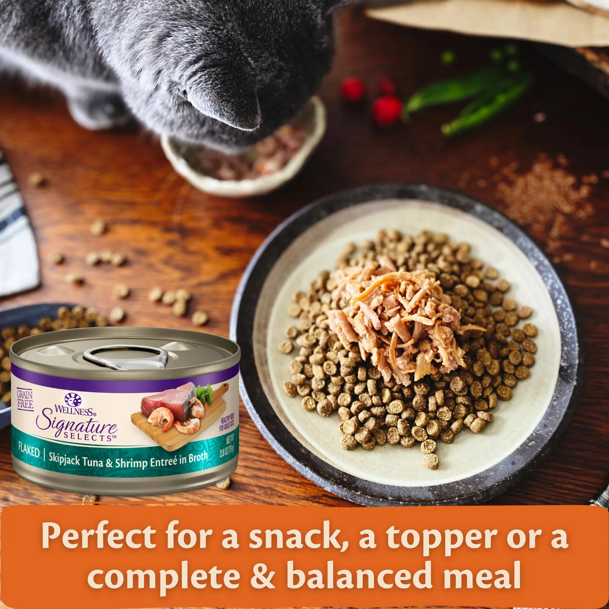 Wellness CORE Signature Selects Flaked Skipjack Tuna with Shrimp Entre Wet Cat Food 79g x 12