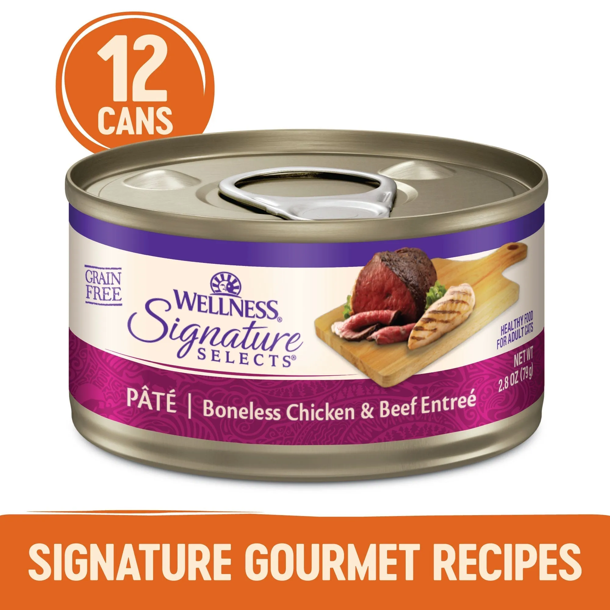 Wellness CORE Signature Selects Pat Chicken and Beef Entre Wet Cat Food 79g x 12