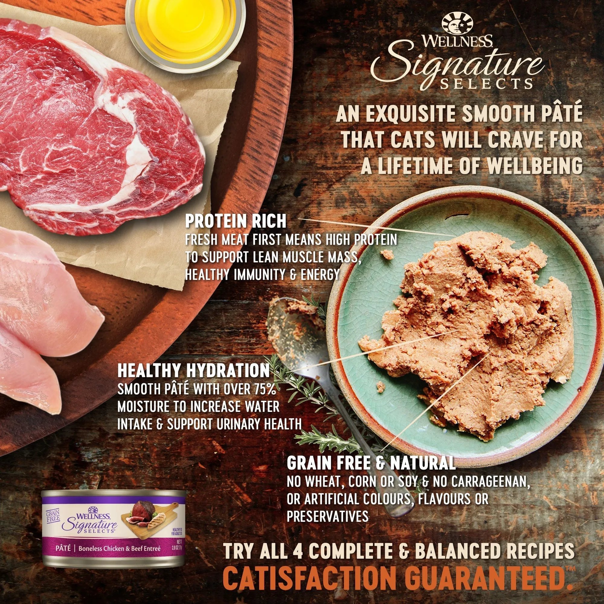 Wellness CORE Signature Selects Pat Chicken and Beef Entre Wet Cat Food 79g