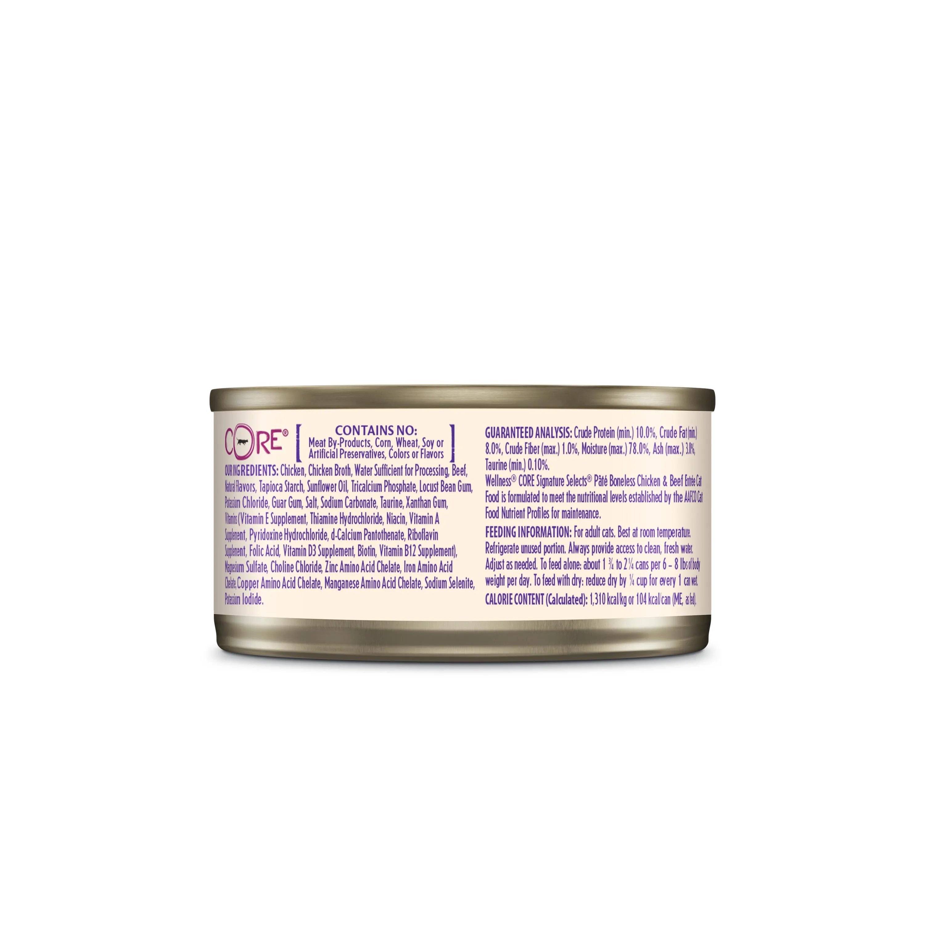 Wellness CORE Signature Selects Pat Chicken and Beef Entre Wet Cat Food 79g