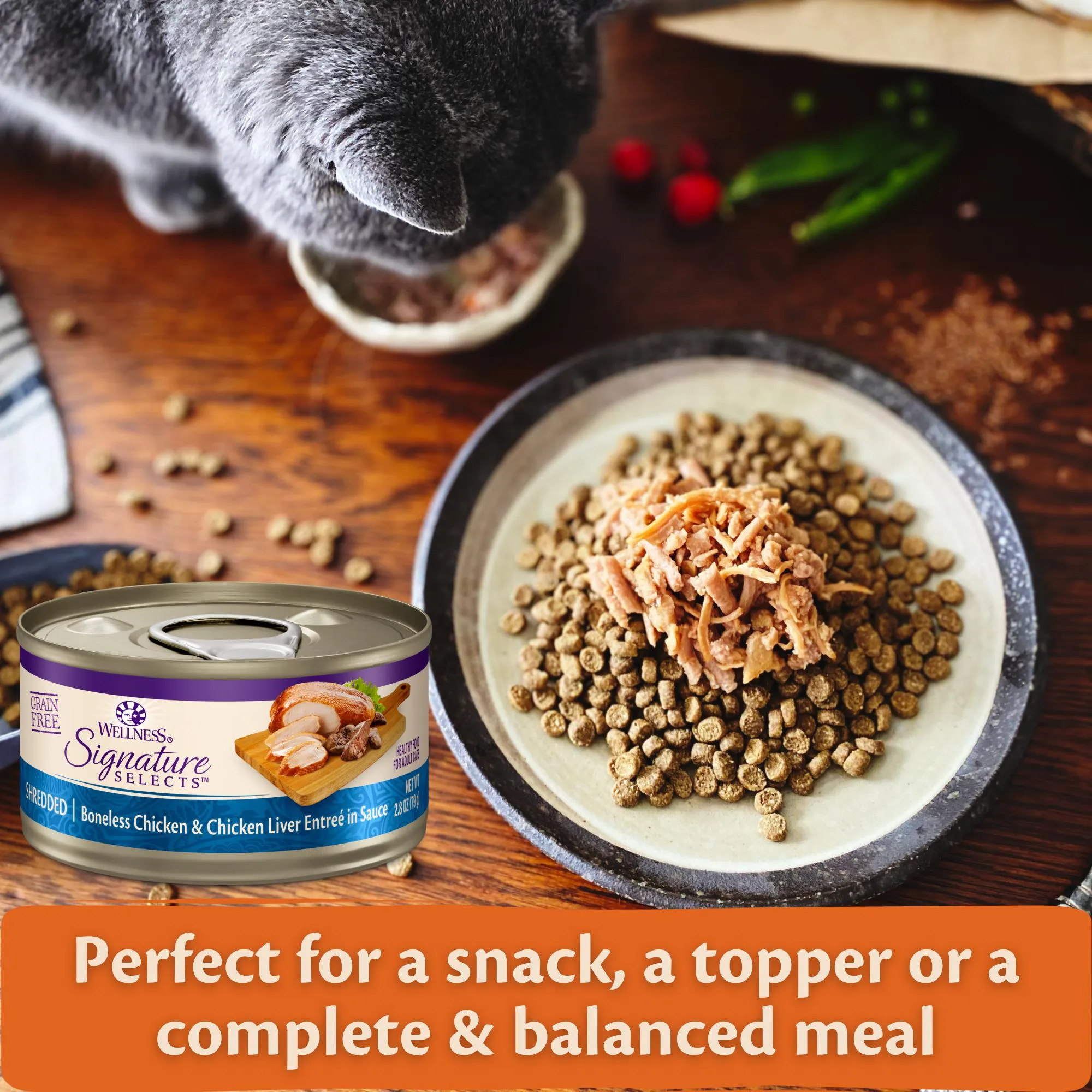 Wellness CORE Signature Selects Shredded Chicken and Chicken Liver Entre Wet Cat Food 79g
