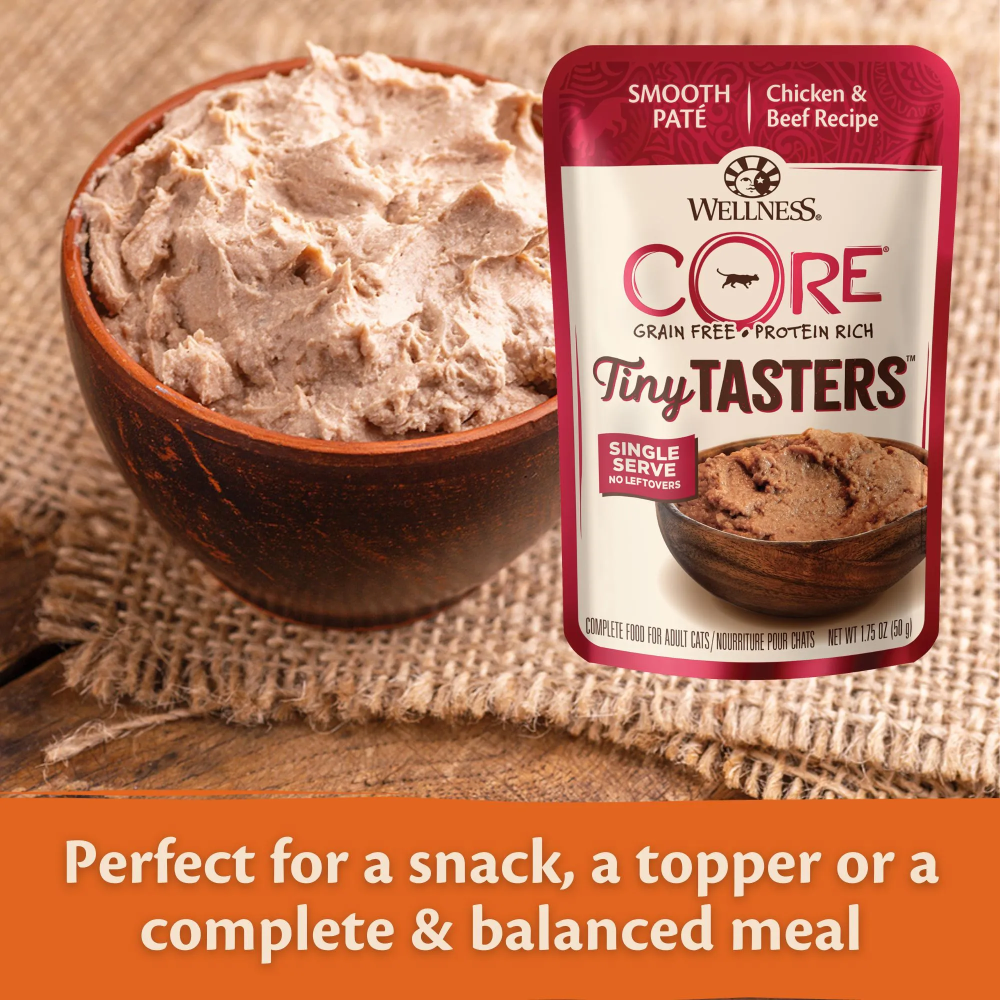 Wellness CORE Tiny Tasters Chicken and Beef Pat Wet Cat Food 50g x 12