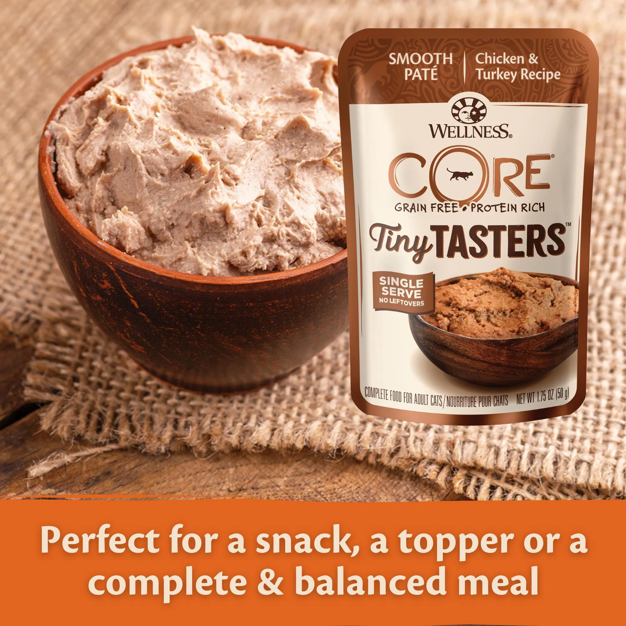 Wellness CORE Tiny Tasters Chicken and Turkey Pat Wet Cat Food 50g x 12