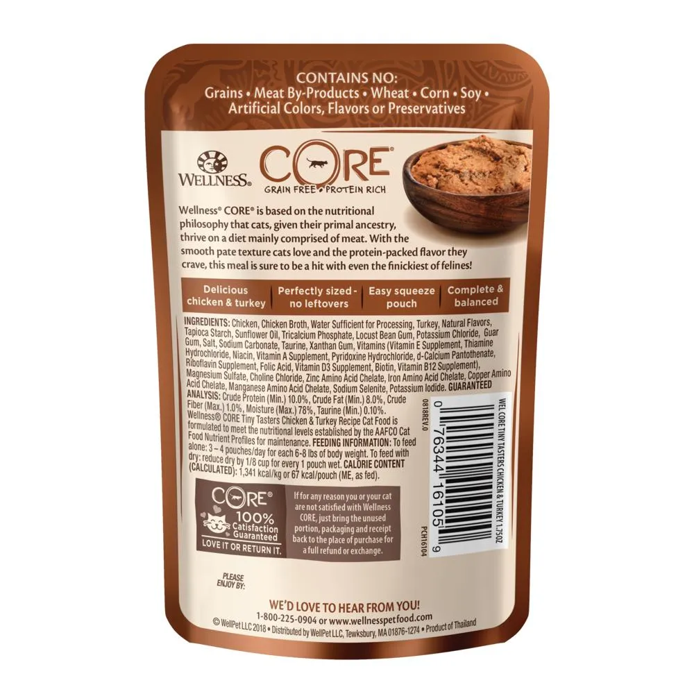 Wellness CORE Tiny Tasters Chicken and Turkey Pat Wet Cat Food 50g x 12