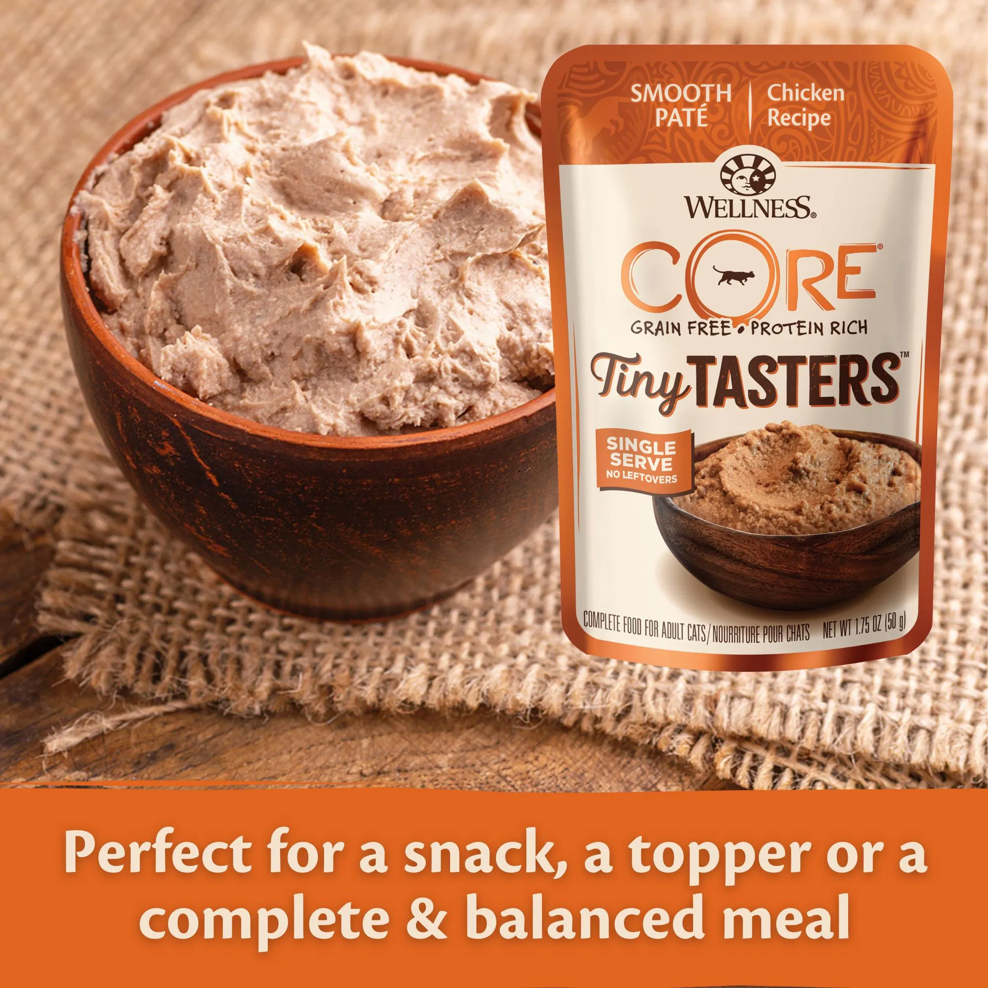 Wellness CORE Tiny Tasters Chicken Pat Wet Cat Food 50g x 12