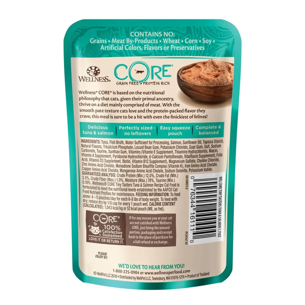 Wellness CORE Tiny Tasters Tuna and Salmon Pat Wet Cat Food 50g x 12