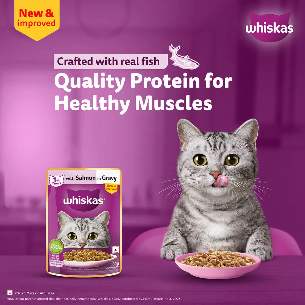 Whiskas Salmon in Gravy Meal Adult Cat Wet Food